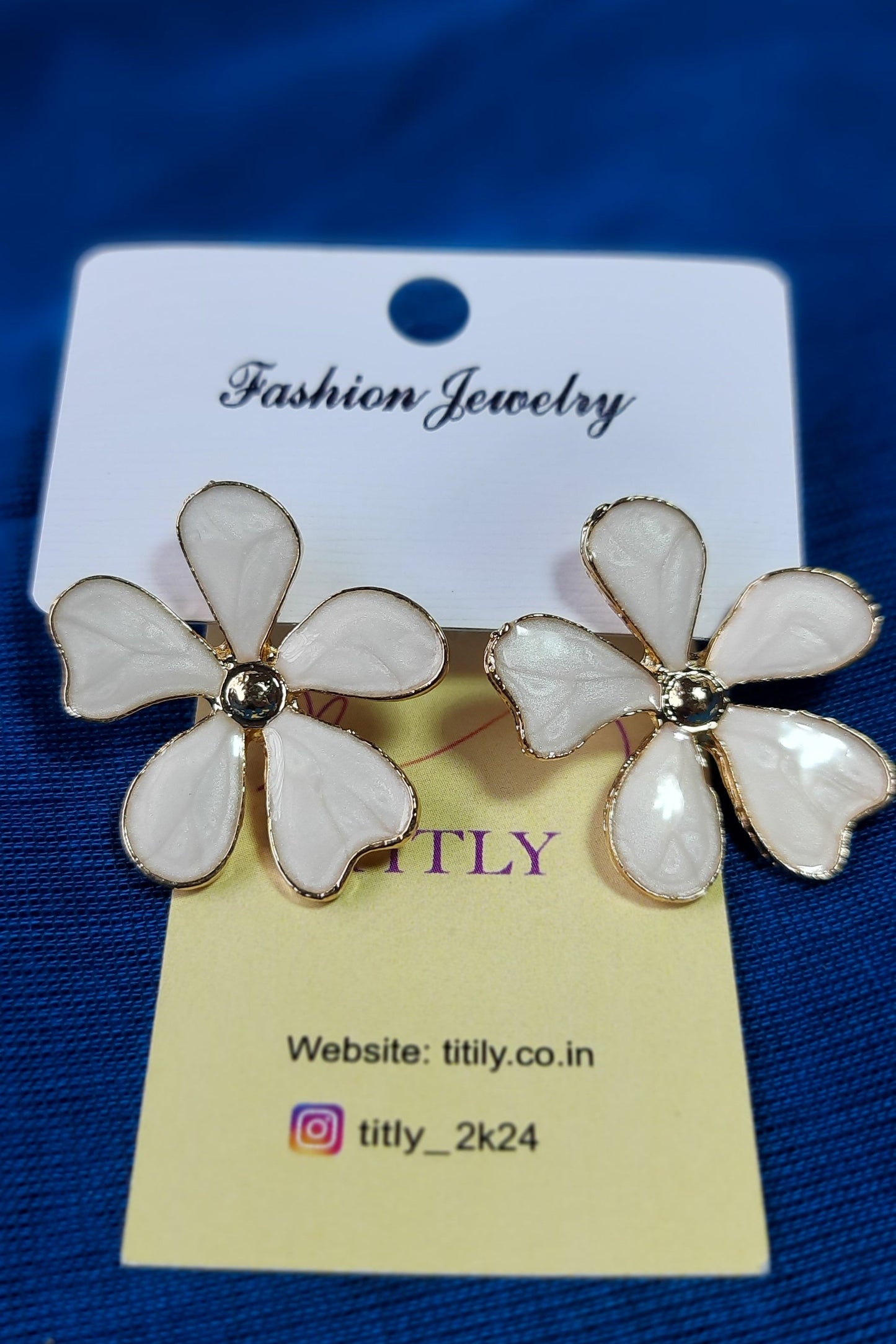 White Flower Earrings