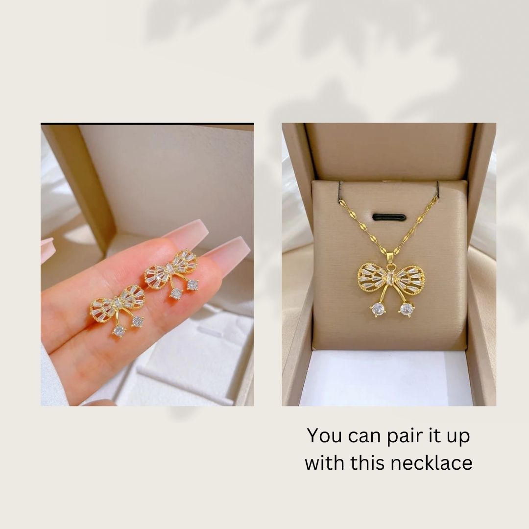 Zircon Bow Earrings