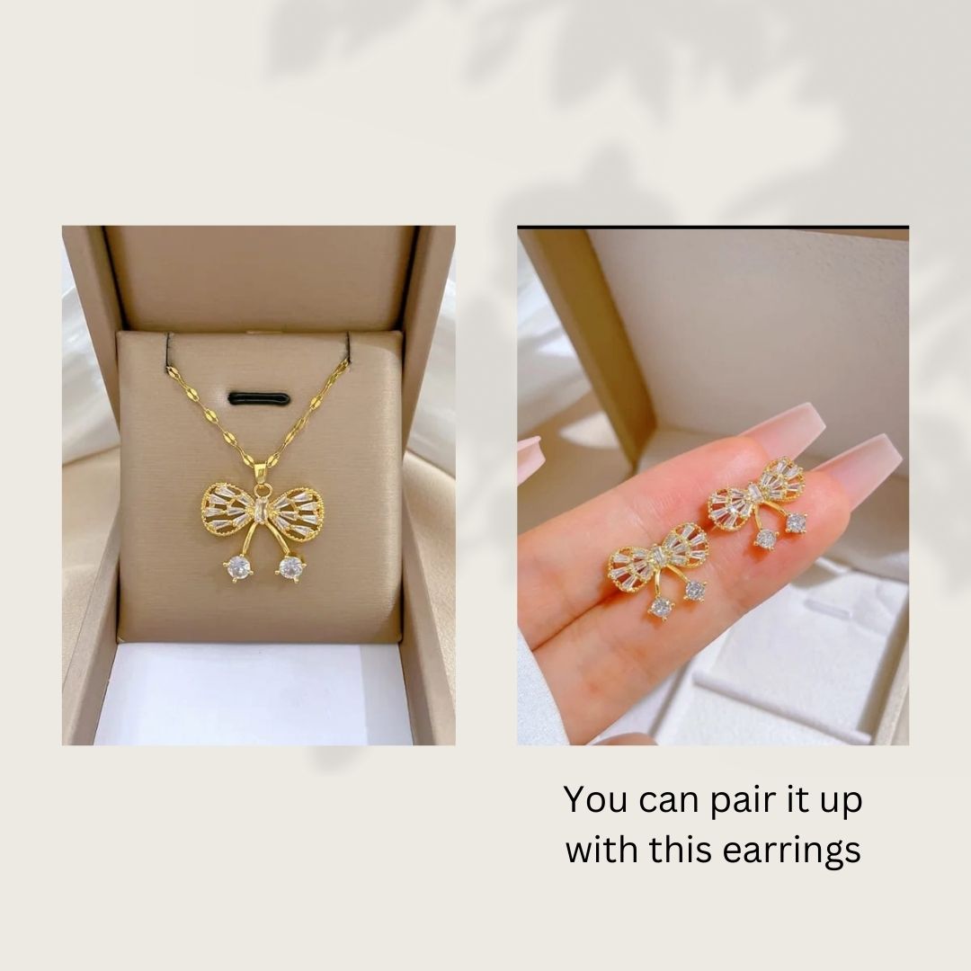 Zircon Bow Necklace