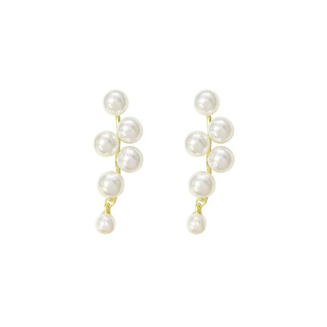 Grape String Pearl Earrings