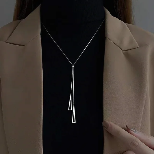 Silver Geometric Pull Necklace