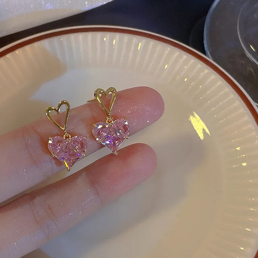 Pink Heart Earrings