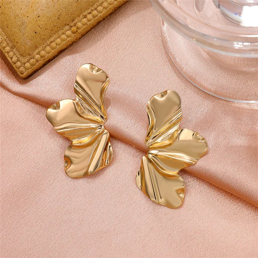 Gold Petal Earrings