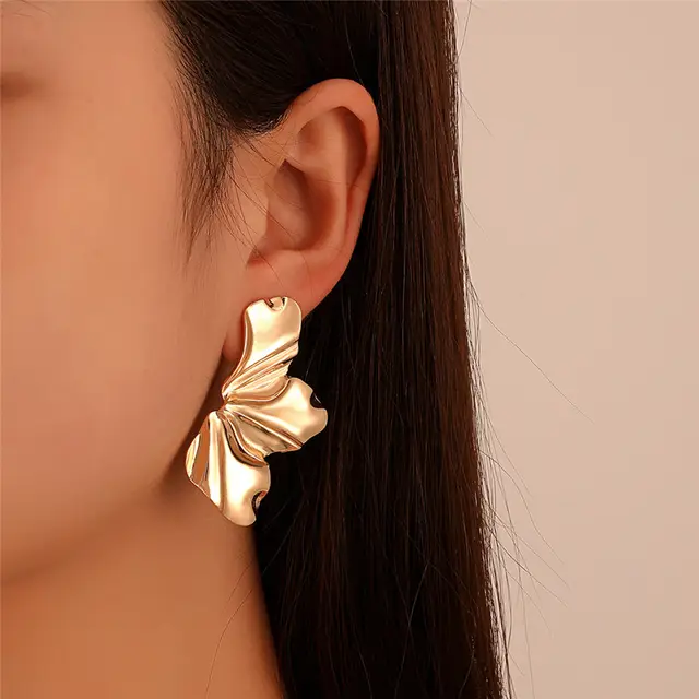 Gold Petal Earrings