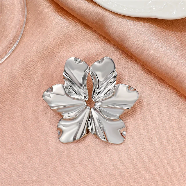 Silver Petal Earrings