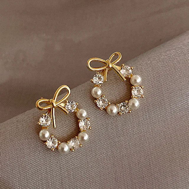 Pearl Bow Earrings