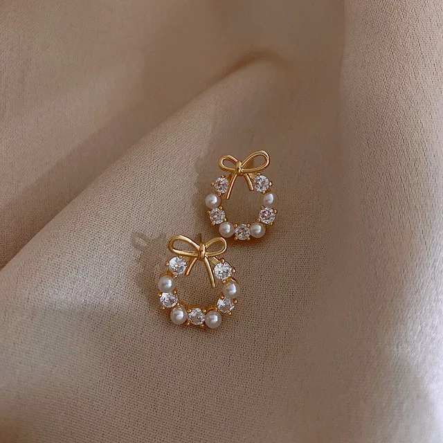 Pearl Bow Earrings