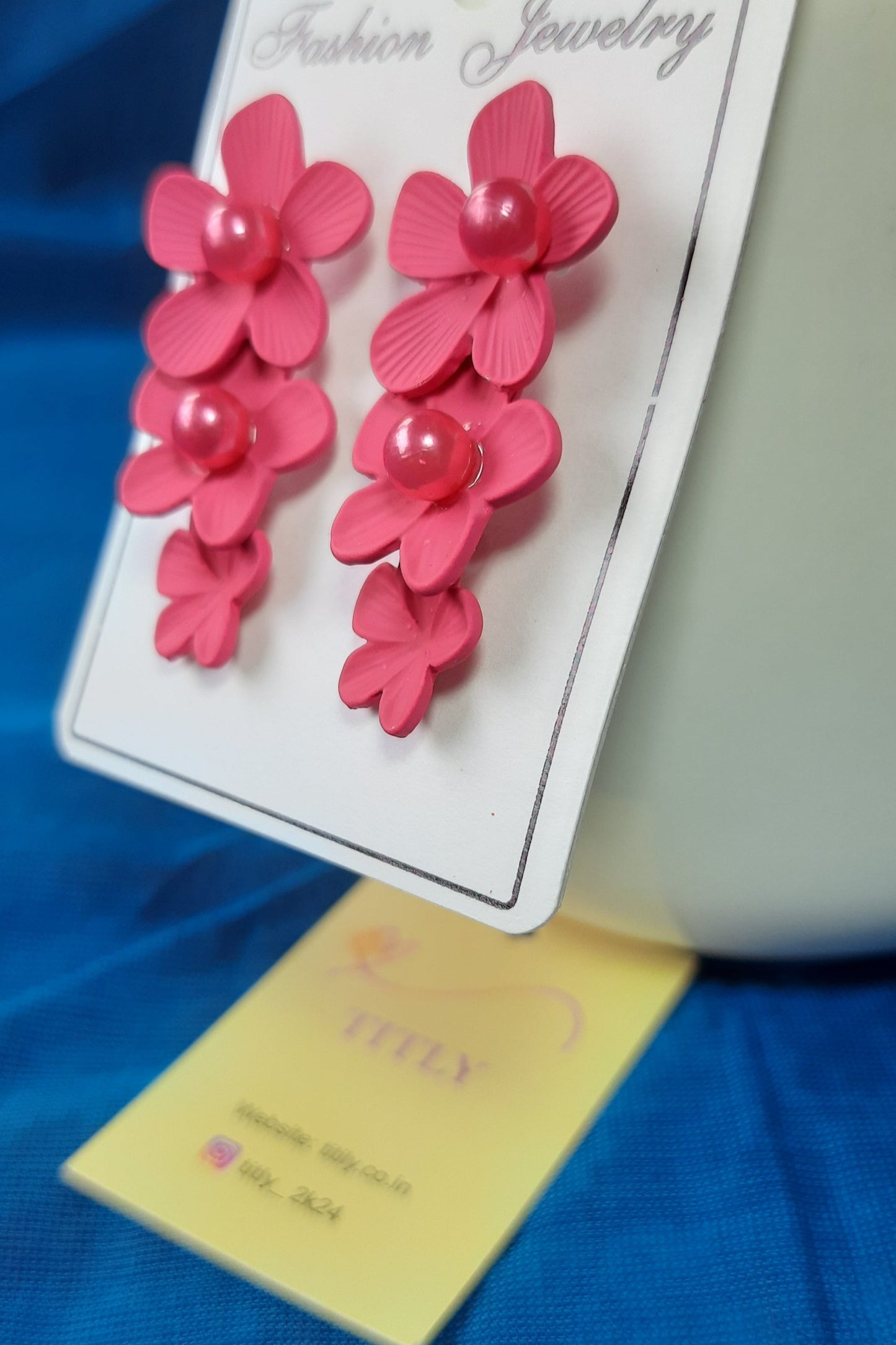 Pink Flower Earrings