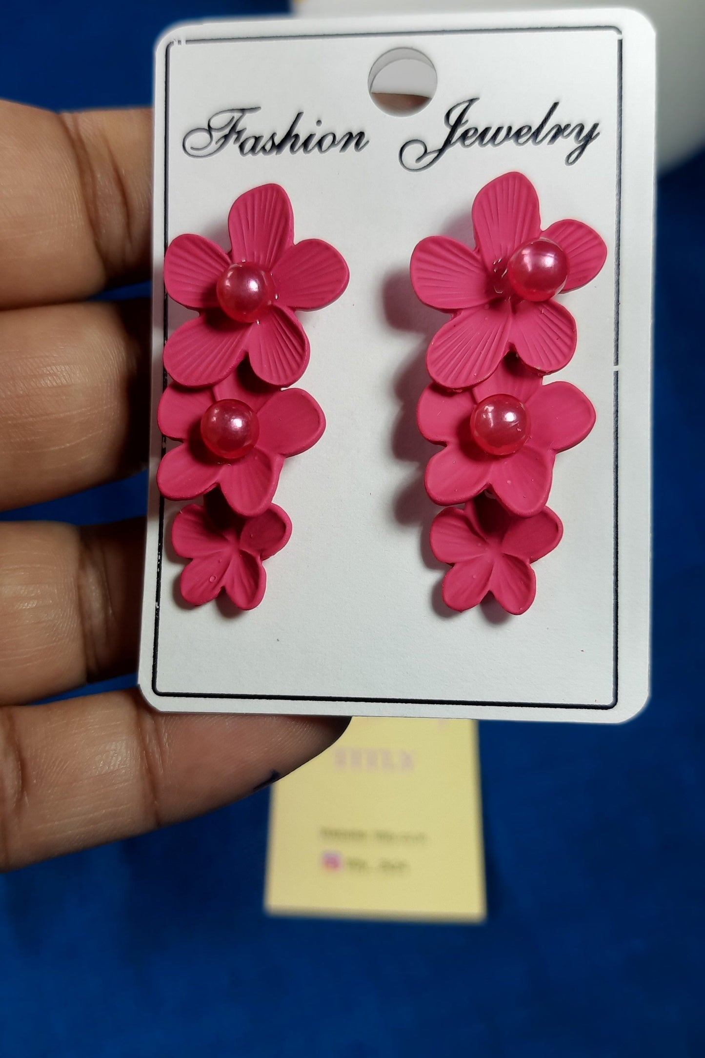 Pink Flower Earrings