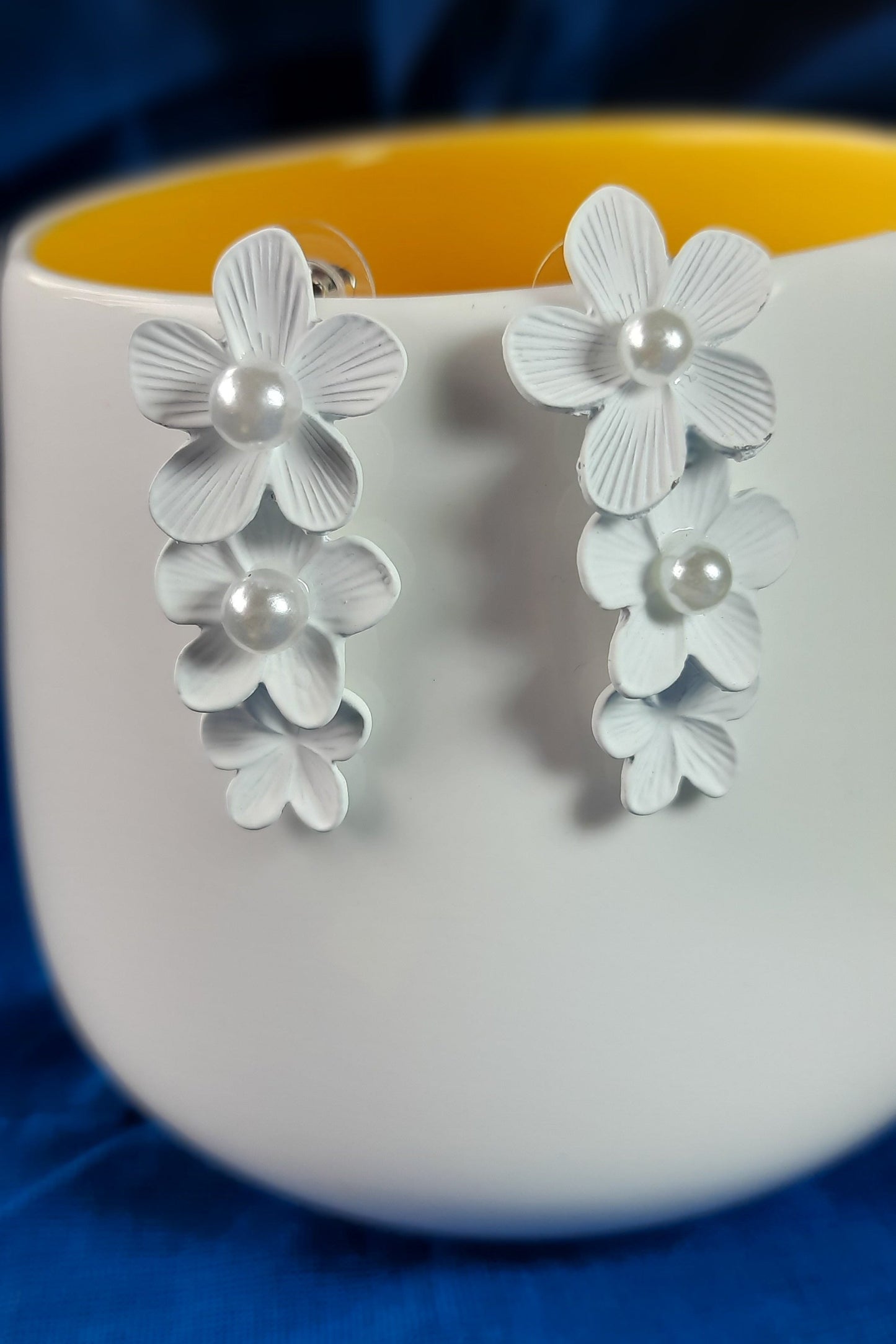 White Flower Earrings