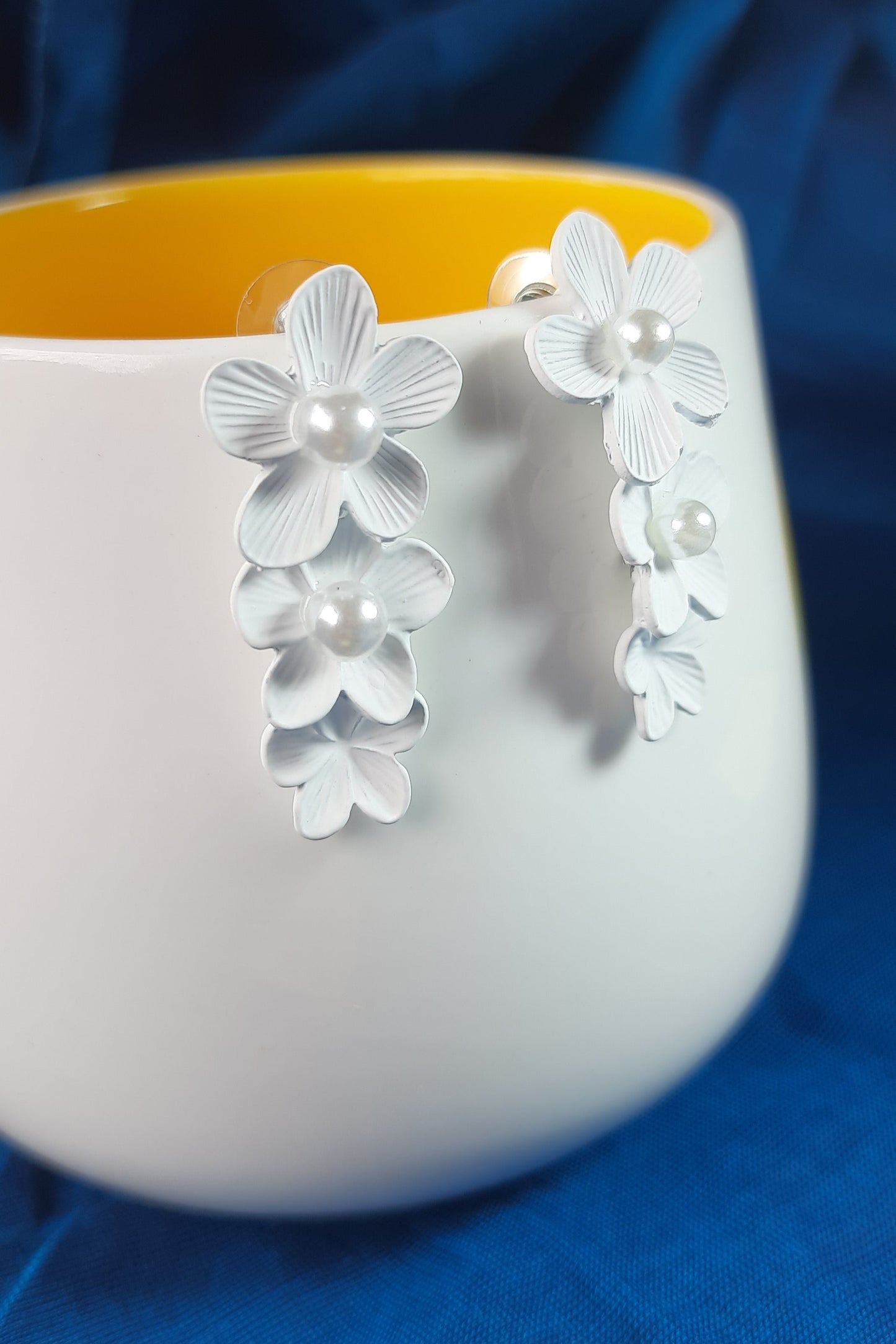 White Flower Earrings