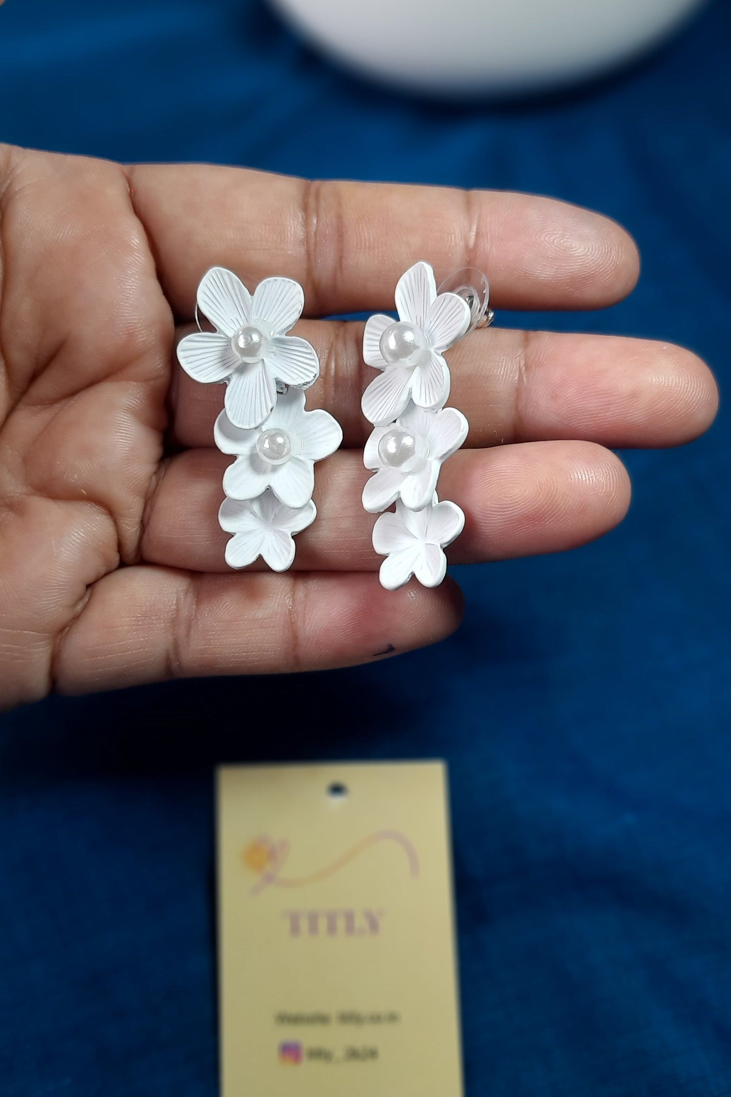 White Flower Earrings