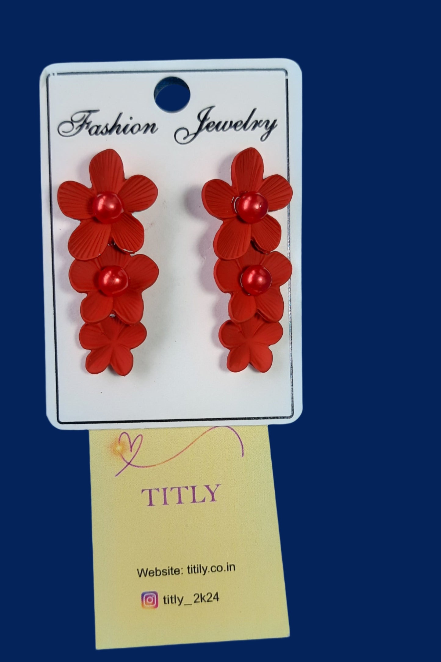 Red Flower Earrings