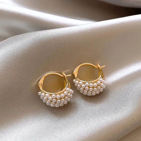 Pearl Hoop Earrings