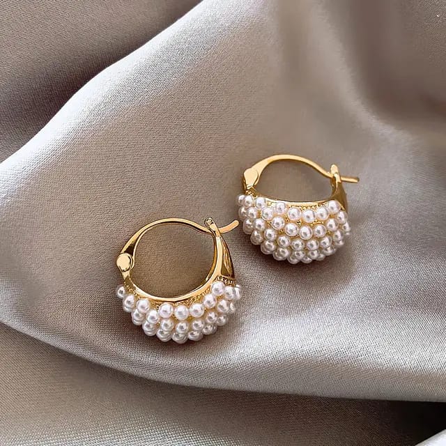 Pearl Hoop Earrings