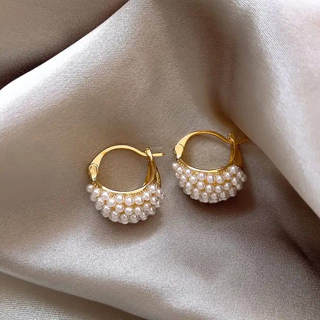 Pearl Hoop Earrings