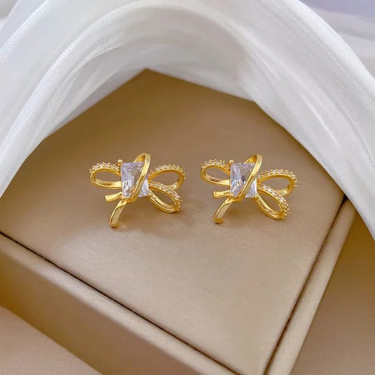 Bow Zircon Earrings