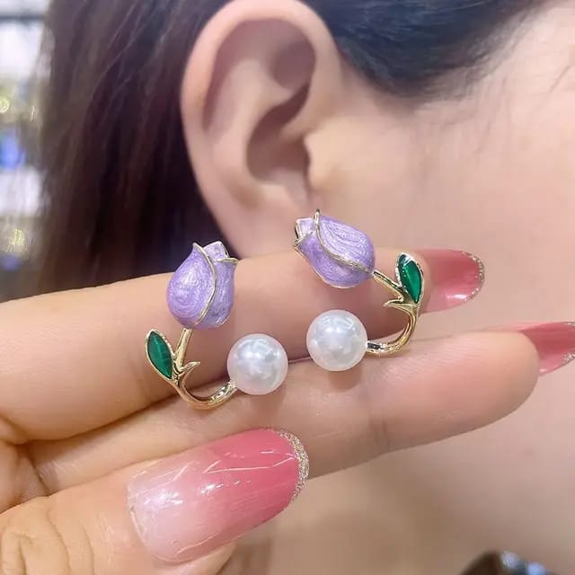 Enamel Tulip Earrings