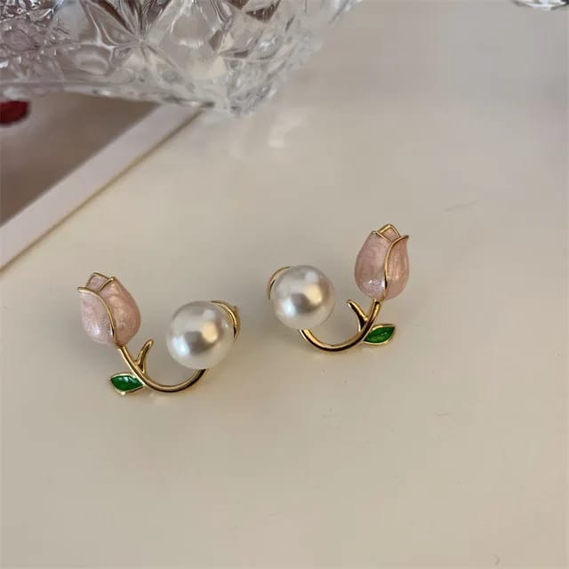 Enamel Tulip Earrings