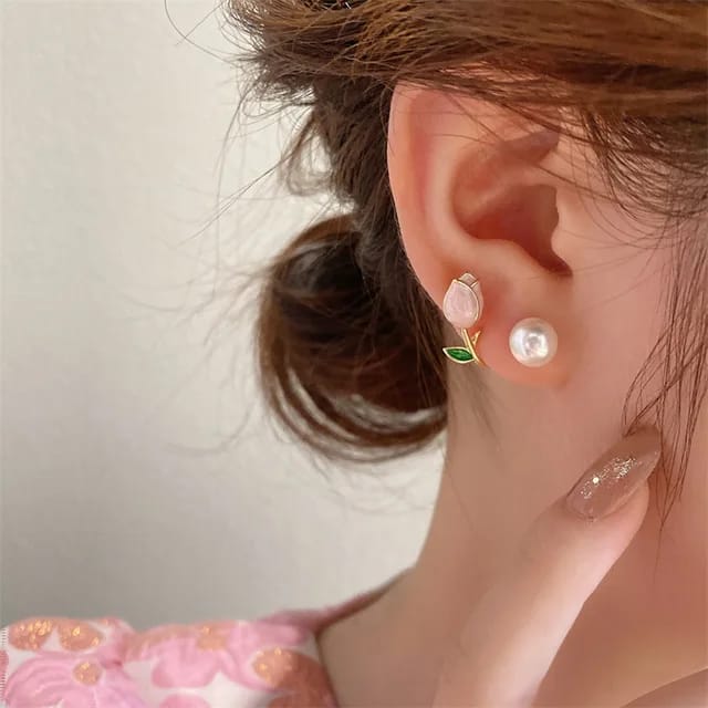 Enamel Tulip Earrings