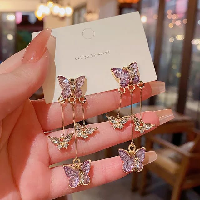 Crystal Butterfly Earrings