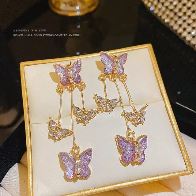 Crystal Butterfly Earrings